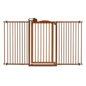 Tall One-Touch Gate II Wide (Color: Brown)